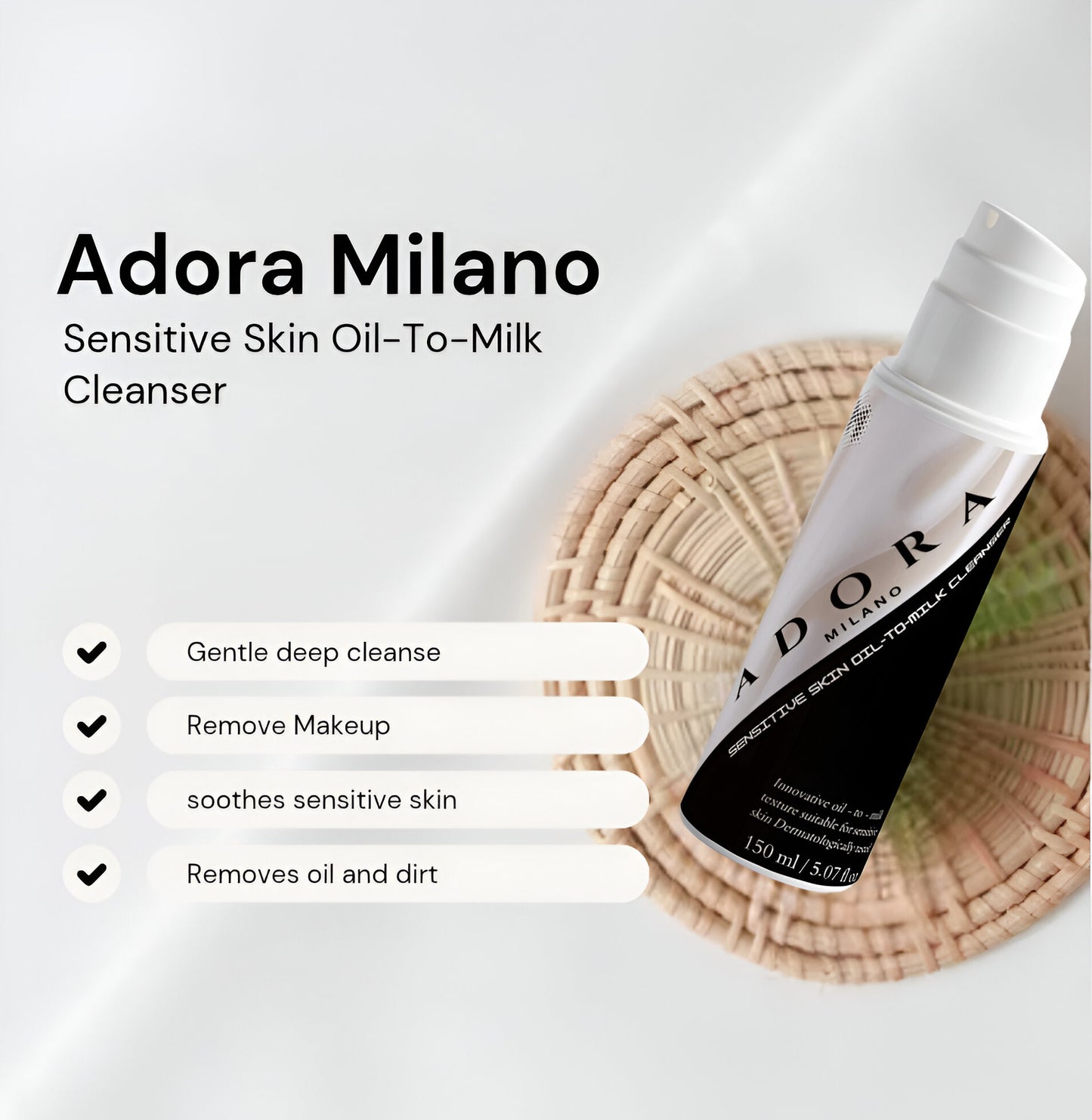 Adora Milano Sensitive Skin Oil-To-Milk Cleanser
