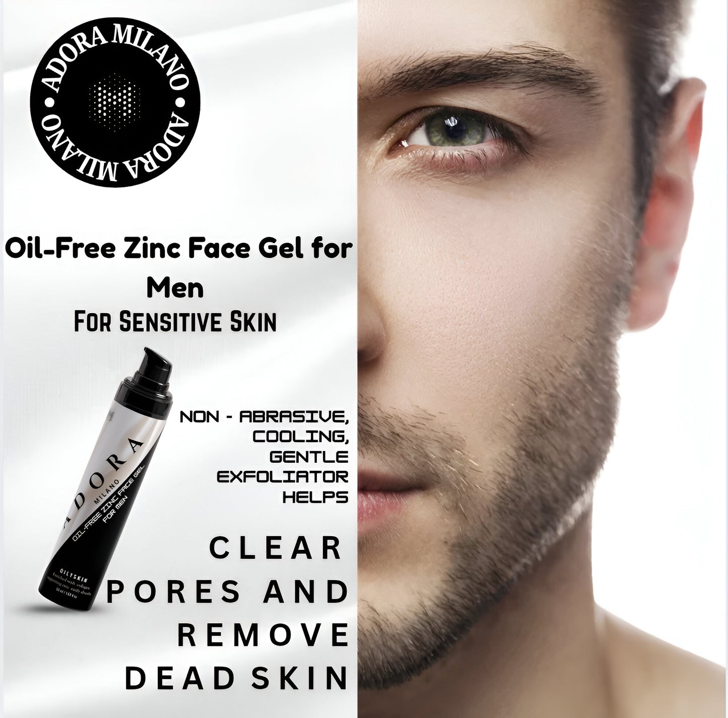 Adora Milano Oil-Free Zinc Face Gel for Men